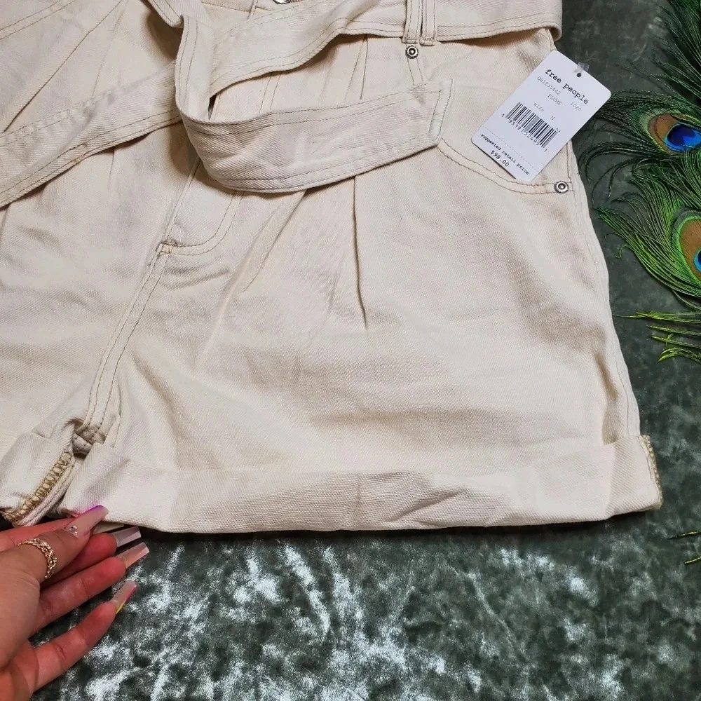 Free People Nova Denim Paperbag Shorts‎ Plume